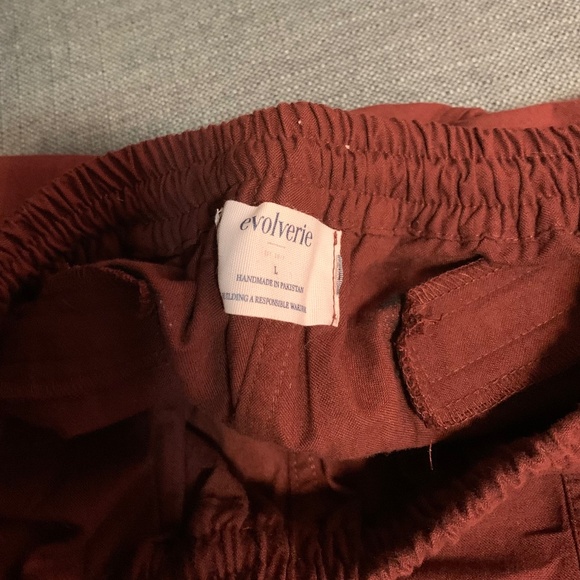 Evolverie Chocolate Brown Wide Leg Cropped Pant - NWOT - L - Picture 2 of 3